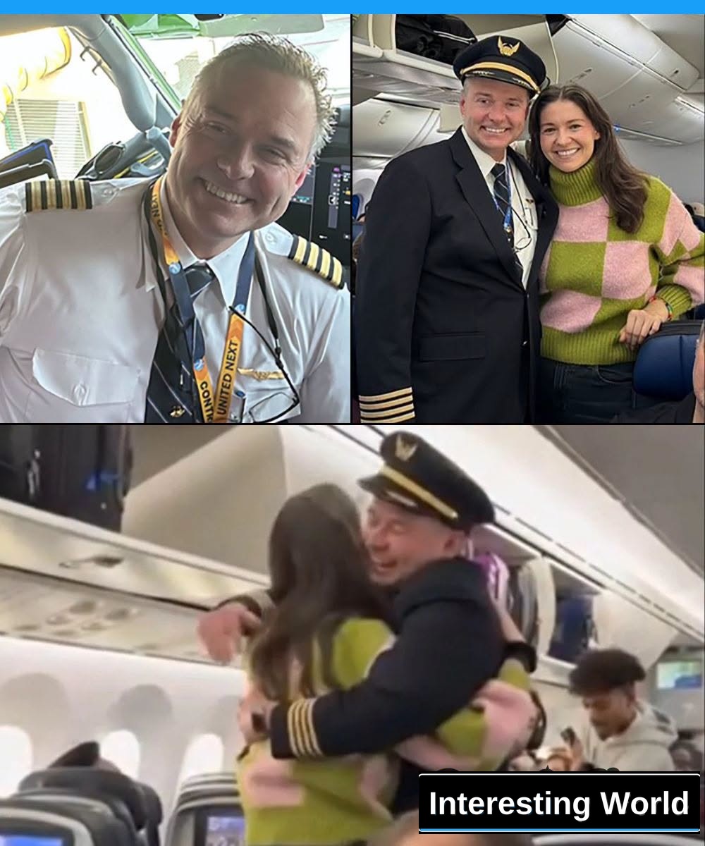 In the middle of the flight the commander took the microphone.