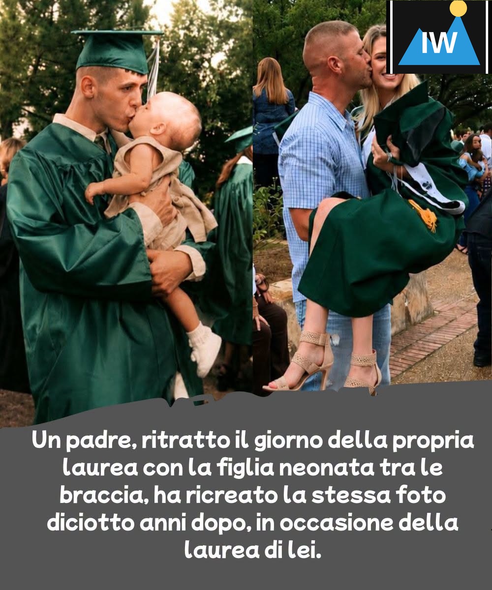 On the day of his graduation, Tori asked his father an unusual gesture: take it back in his arms, just as he had done wh