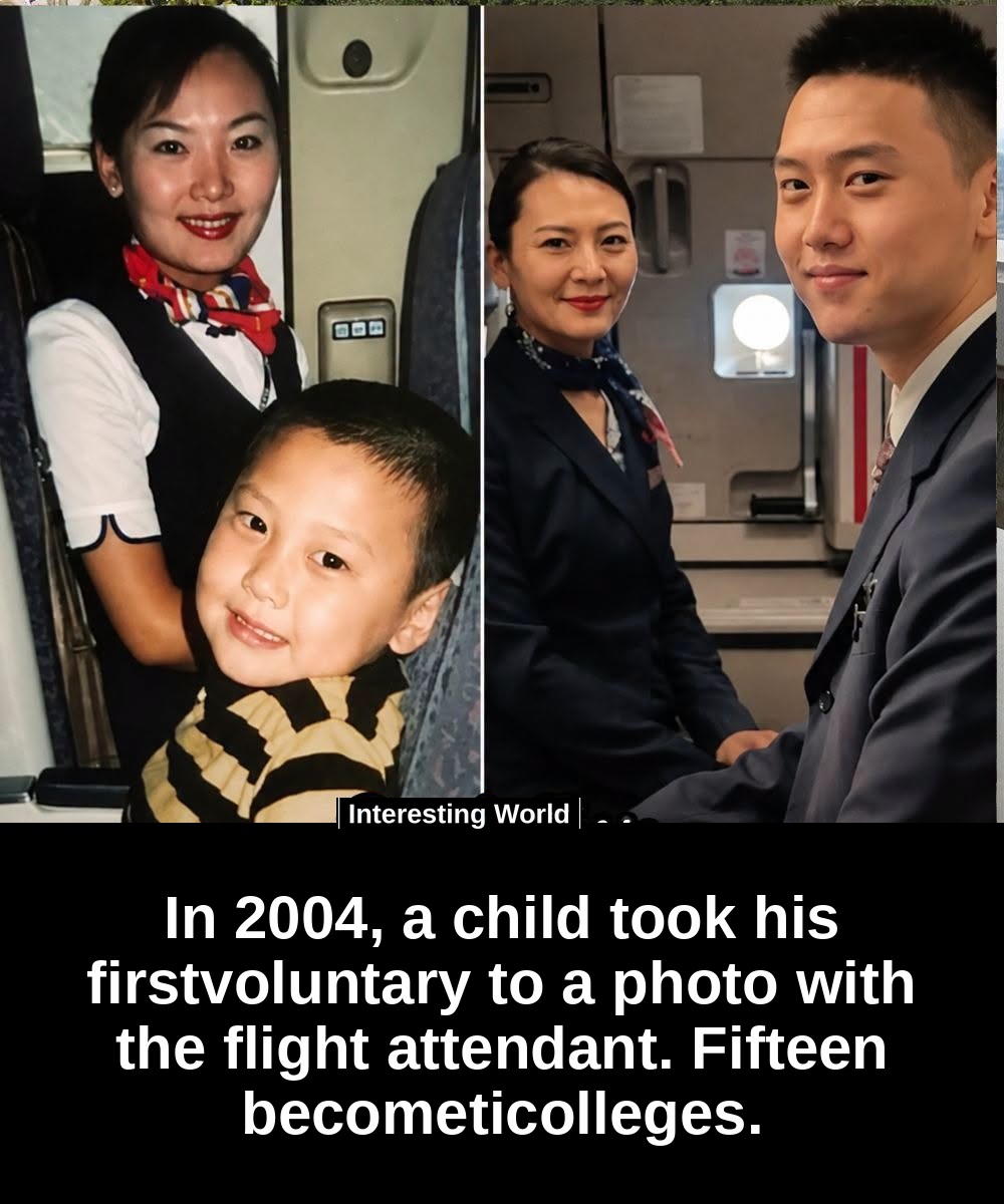In 2004 he sailed on a plane for the first time in his life. Fifteen years later, he met the same flight attendant again