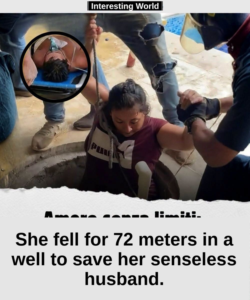 Her husband was unconscious at the bottom of a deep well about 72 meters. Jennifer made a decision: go down to reach him