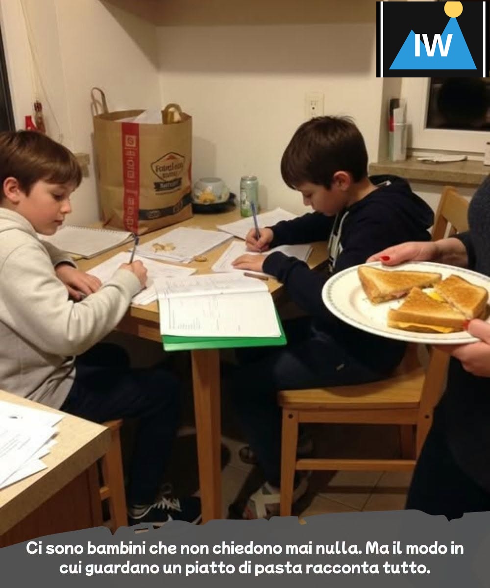 There are children who never ask for anything. But the way they look at a pasta dish tells everything.